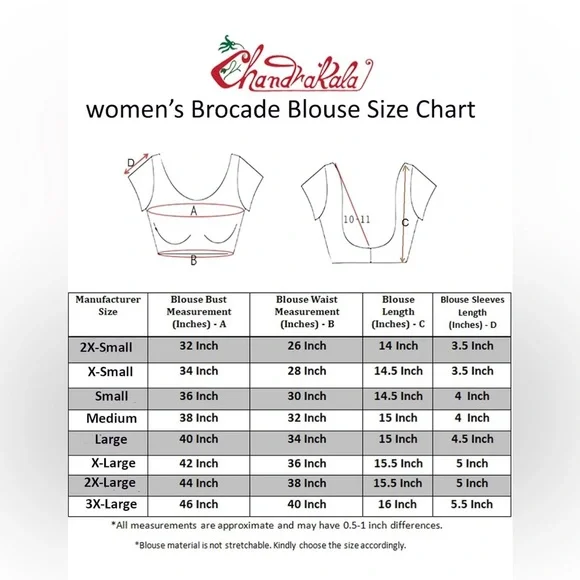 Chandrakala Women's Party Wear Bollywood Indian Style Saree Blouse Padded - Picture 8 of 9